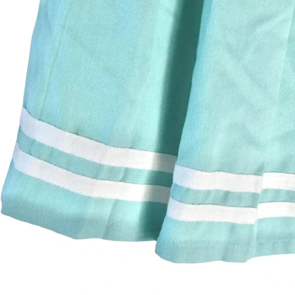 NWT Hot Topic || Pastel Blue Striped Cheer Academia Skirt Pleated Mini Skirt M - Picture 5 of 6